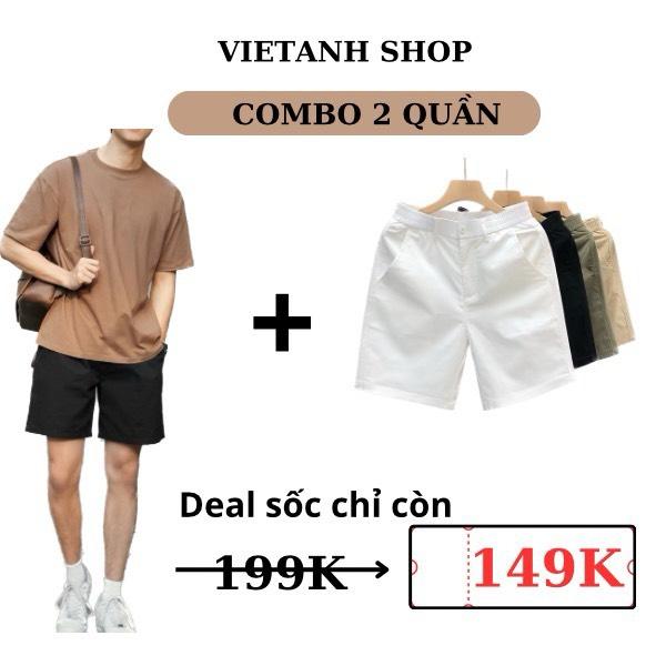 COMBO 2 quần sort kaki gió mềm chất vải mỏng mặc mát dáng hàn phong cách thoải mái năng dộng