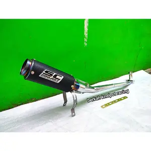 Knalpot Racing SC PROJECT KARBON untuk semua type motor bebek SERIES FULSET/FULL SYSTEM SUPRA KHARISMA JUPITER VEGA SHOGUN 110 125 BLADE ASTREA Bulat Motorcycle