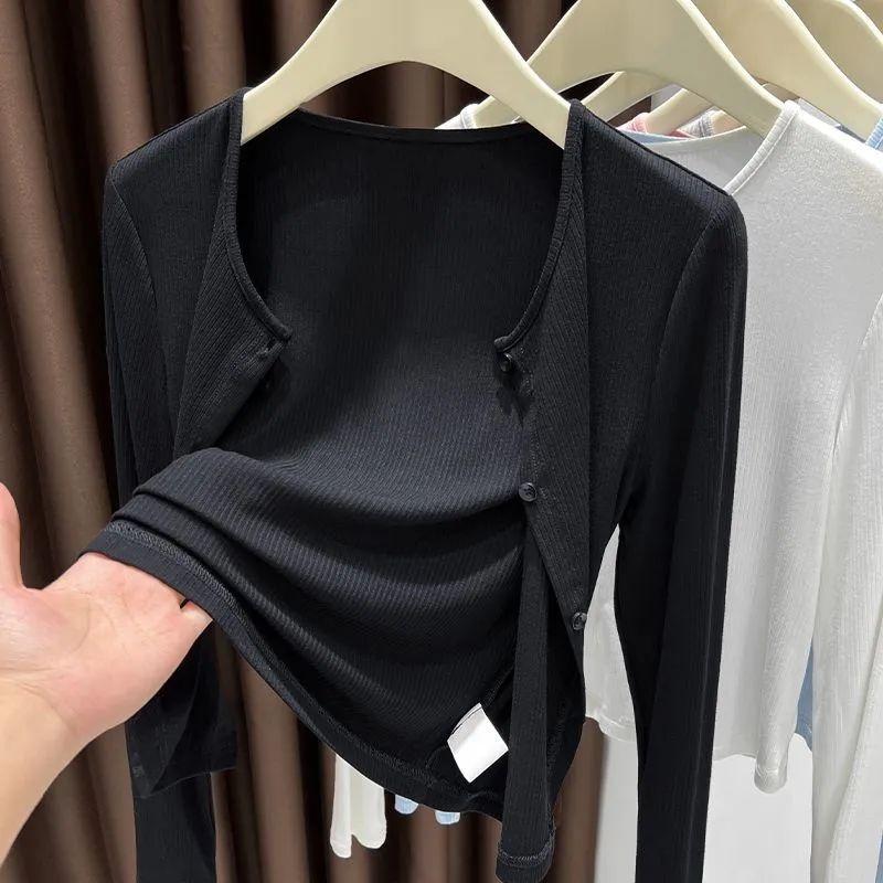 Product Introduction of Tiktok recommendation gray yarn cardigan, thin coat, sunscreen blouse, scarf, women's new office air conditioning shirt, suitable for summer, can be worn outside 7