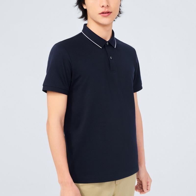 Áo thun polo nam cao cấp DETERMINANT - 100% cotton- chống xù, mềm mại - P22 -  màu xanh navy