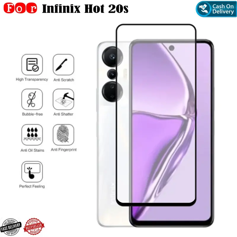 Paket 3in1 Tempered Glass Infinix Hot 20s Anti Gores Pelindung Layar dan Kamera Free Garskin 2