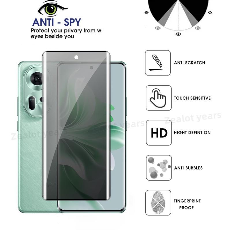 Product Introduction of Kính Cường Lực Bảo Vệ Màn Hình Riêng Tư, Reno11Pro, Dành Cho Oppo Reno 11, 10, 9 Pro Toàn Cầu, Reno11 5G, 11Pro, 10PRO +, 9PRO +, Bề Mặt Cong Bao Phủ Toàn Bộ, Chống Gián Điệp, Thích Hợp Cho Điện Thoại Di Động 20