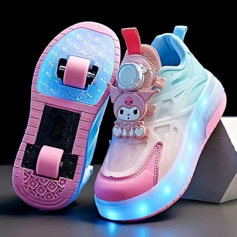 Giày Heelys, Thiết Kế Kuromi, Giày Bé Gái, Thích Hợp Cho Trẻ Em, Trượt Patin Thể Thao, 2024