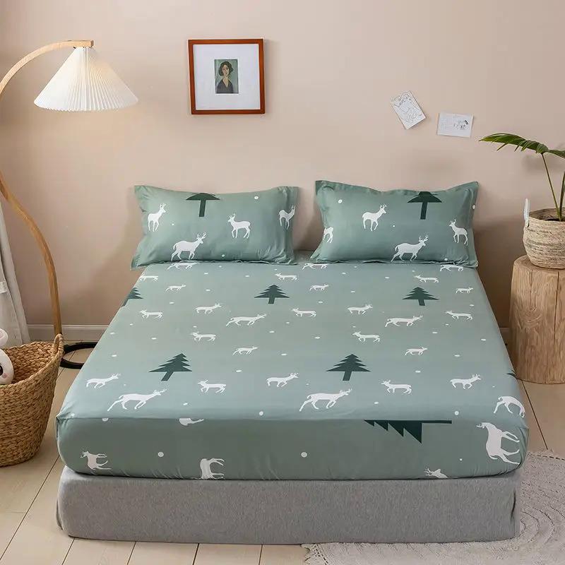 Product Introduction of Brushed Fitted Sheet Elastic Band Home Strap Bedding High-End Luxury Mattress Cover Bedsheet No Pillowcase Simple Multi Size Bed 9