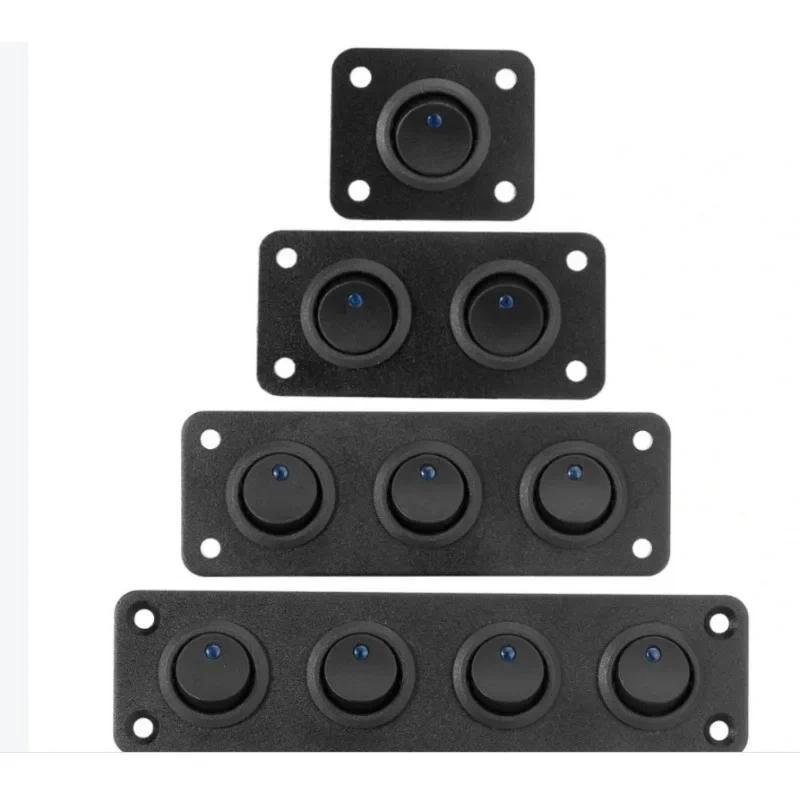 Product Introduction of 12V 1-4 Gang Universal Toggle Switch Panel USB Car Boat Marine RV Truck Blue LED Styling Accessories Marine Rocker Switch 44