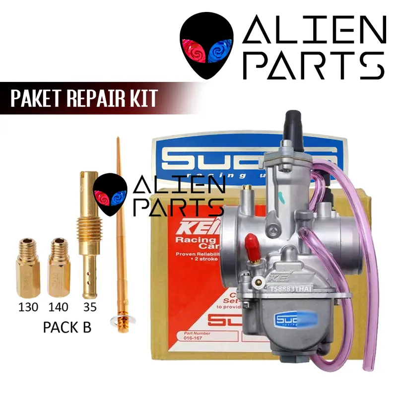 (PAKET) KARBURATOR SUDCO KEIHIN + REPAIR KIT PWK 24 26 28 30 32 34 KARBU SMASH SHOGUN SKYWAVE MX KING CPO BEAT VARIO MIO MEGAPRO KLX SUPRA BYSON NINJA SOUL SATRIA TIGER MJ PJ JARUM PARKIT MAIN JET PILOT SCORPIO 0