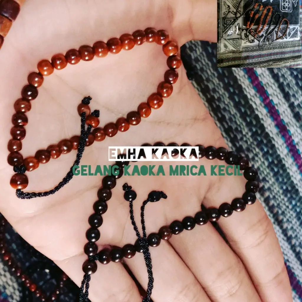 Gelang kaoka mrica hitam kaukah koka kokah ecer Coklat
