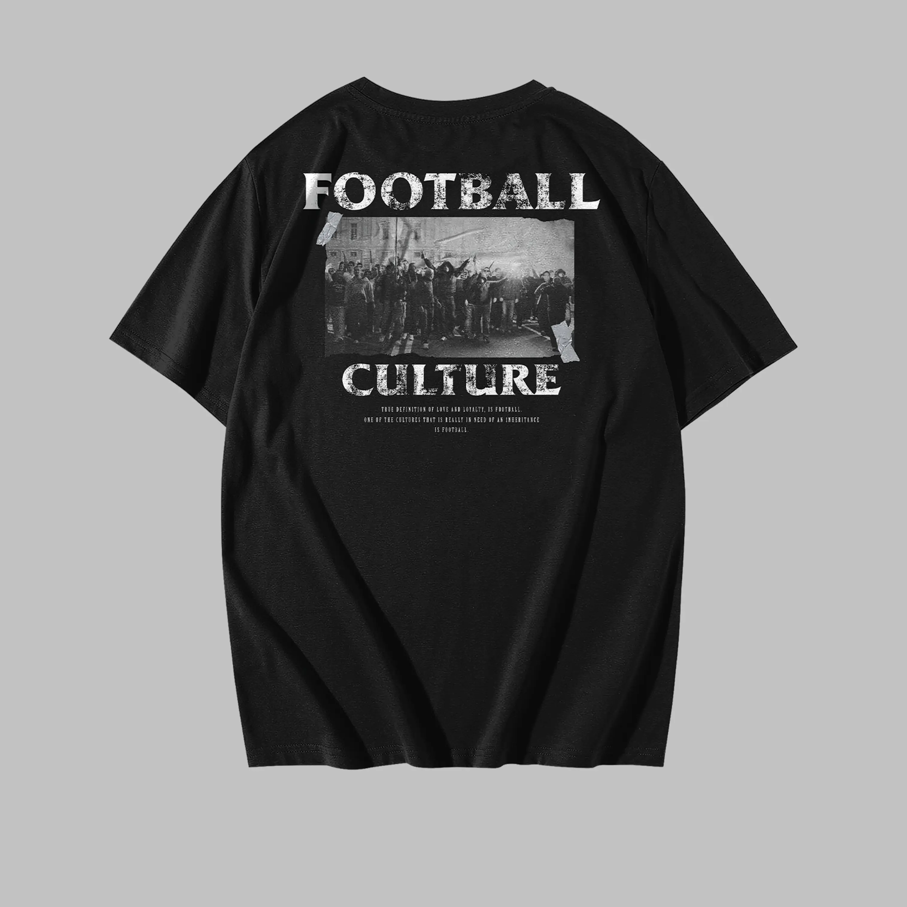 T-Shirt Kaos "FOOTBALL CULTURE" cotton 24s Available Colour Black size M - XXL Unisex Casual Hitam Nyaman Tulisan Panjang Pendek