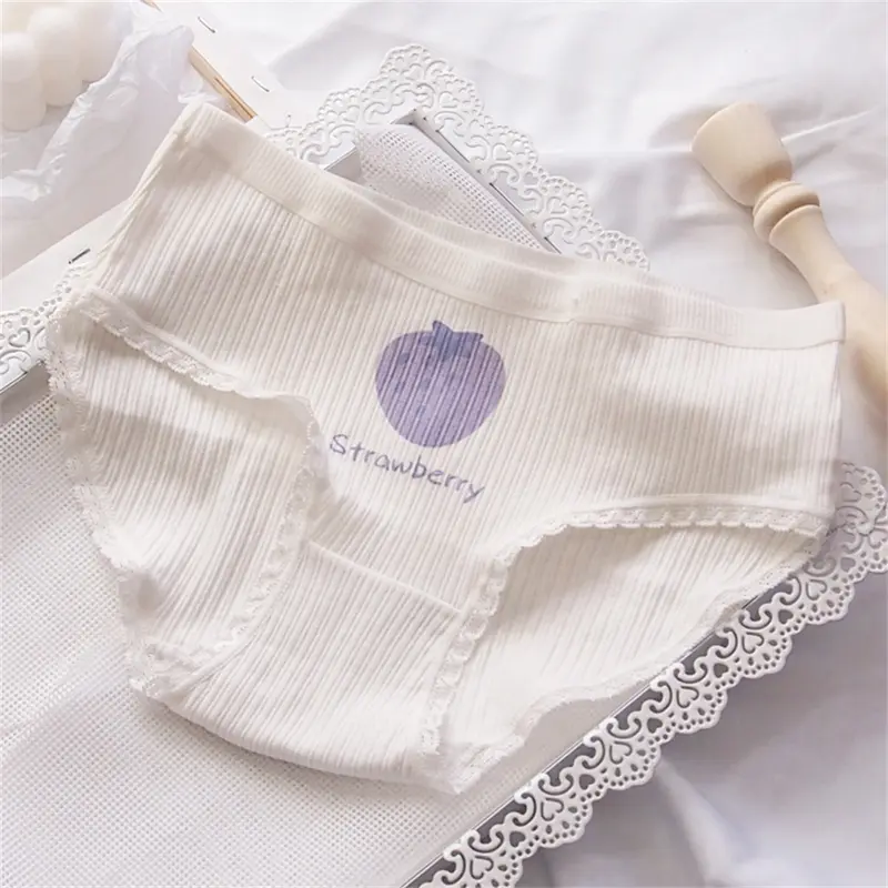 Quần Lót Màu Tím Cho Nữ, In Hình Thỏ Dễ Thương, Cạp Trung, Làm Bằng Cotton, Thoáng Khí Và Thoải Mái, Thích Hợp Cho Học Sinh Và Thể Thao, Đồ Lót Dễ Phối Đồ 6