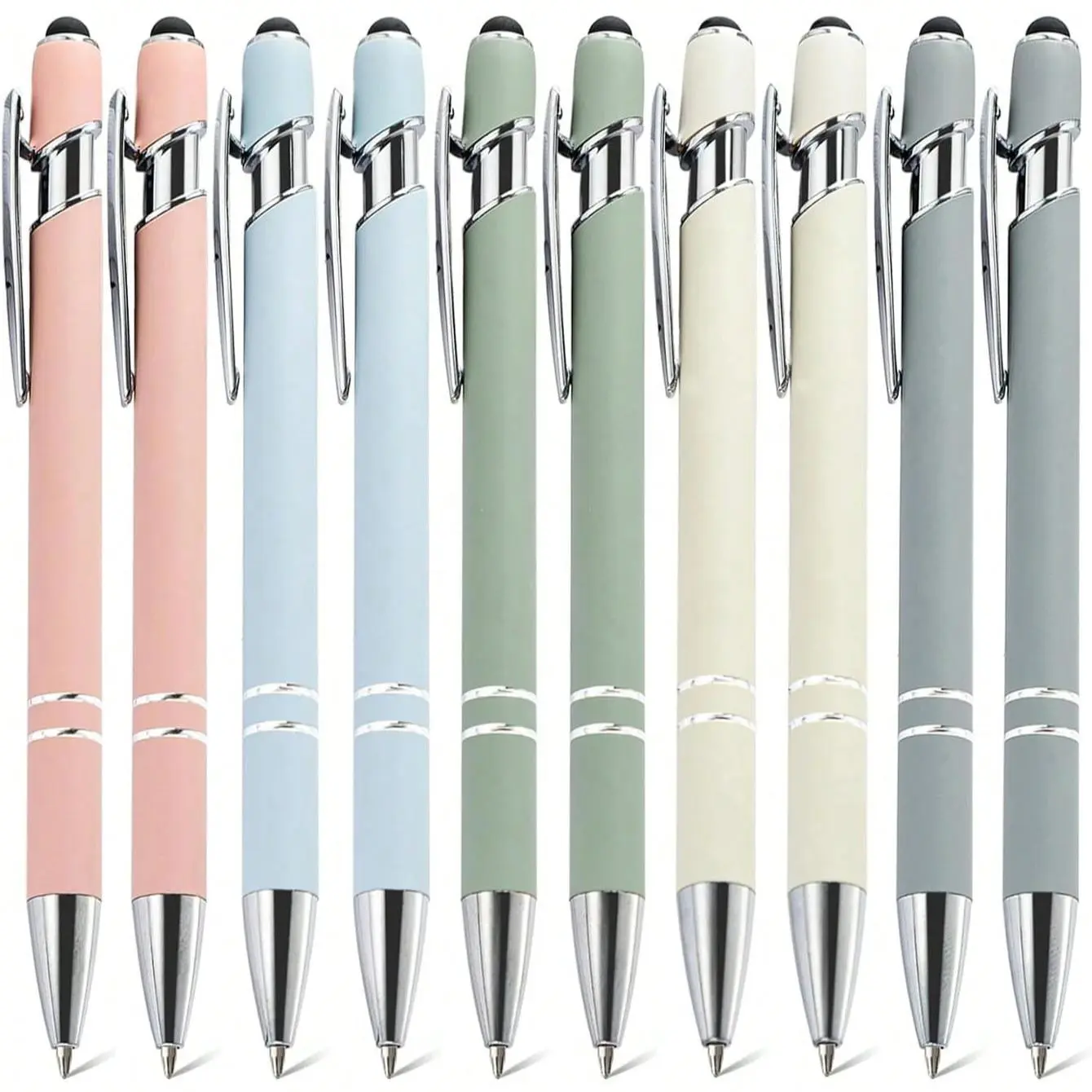 Metal Ballpoint Pen, 1/5 Counts Portable Smooth Writing Pen, Stationery Supplies for Home School Office Dormitory Outdoor Exam