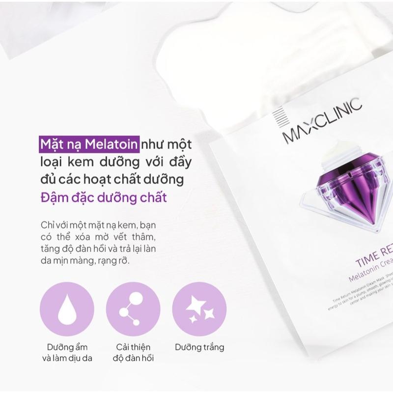 Mặt Nạ Dưỡng Da Maxclinic Time Return Melatonin Cream Mask Sheets 1 Miếng 5
