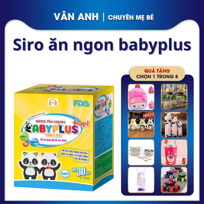 Siro Ăn Ngon Babyplus (30 gói/10ml) TẶNG KÈM QUÀ NHƯ HÌNH Cho Bé Vitamin dha giúp