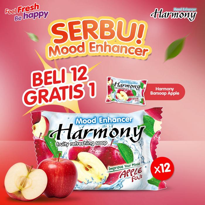 Gambar [BUNDLING] 12 HARMONY Sabun Buah Apple 70g gratis HARMONY Sabun Buah Apple 70g dari Megasurya Mas Official Store Kota Tangerang Selatan Tokopedia