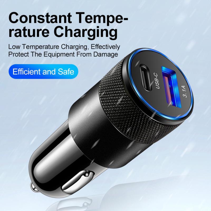 Product Introduction of Mini USB C Car Charger 30W PD Phone Power Adapter For Iphone Xiaomi Samsung Fast Charging Cigarette Lighter Socket USB Charger 25