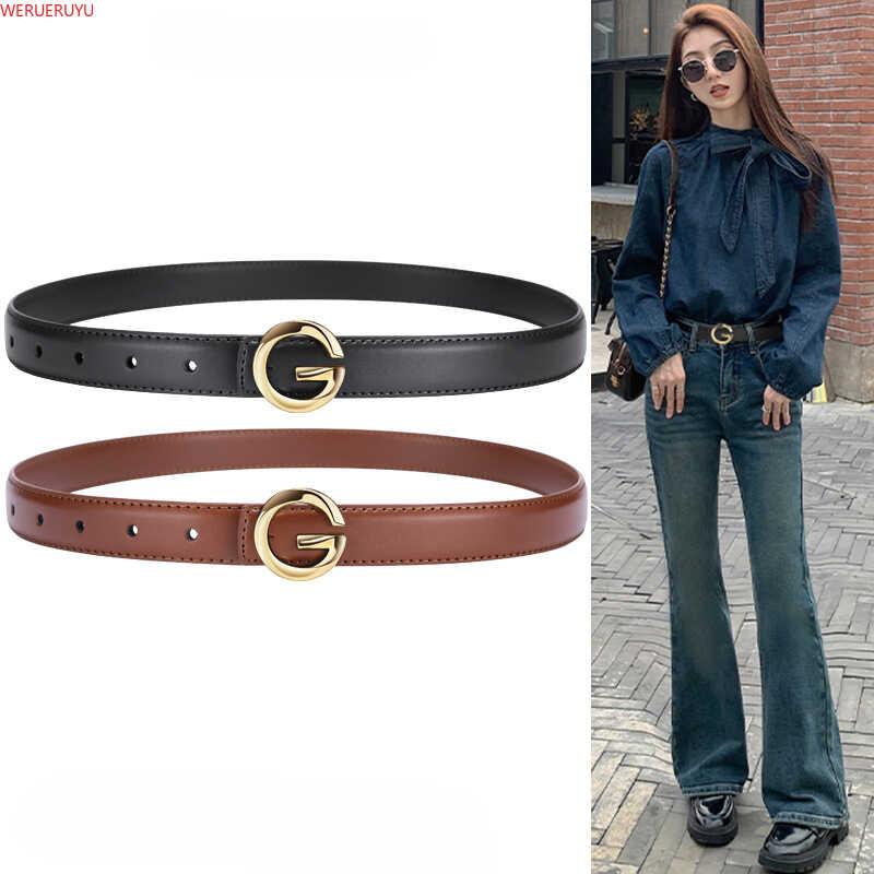 New Fashion Elegant Belts for Jeans Clothing Accessories Thin Waistband Metal Buckle PU Leather Y2k Belt Women 2024 0
