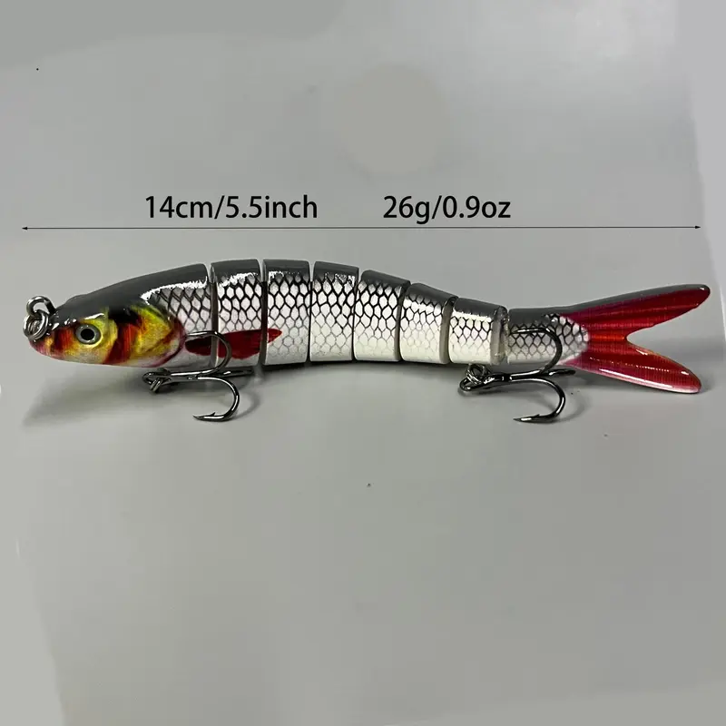 Artificial Fishing Lure, Multi Jointed Swimbait with Hook, Lifelike Fishing Lure, Fishing Tackle, Outdoor Fishing Accessories 1