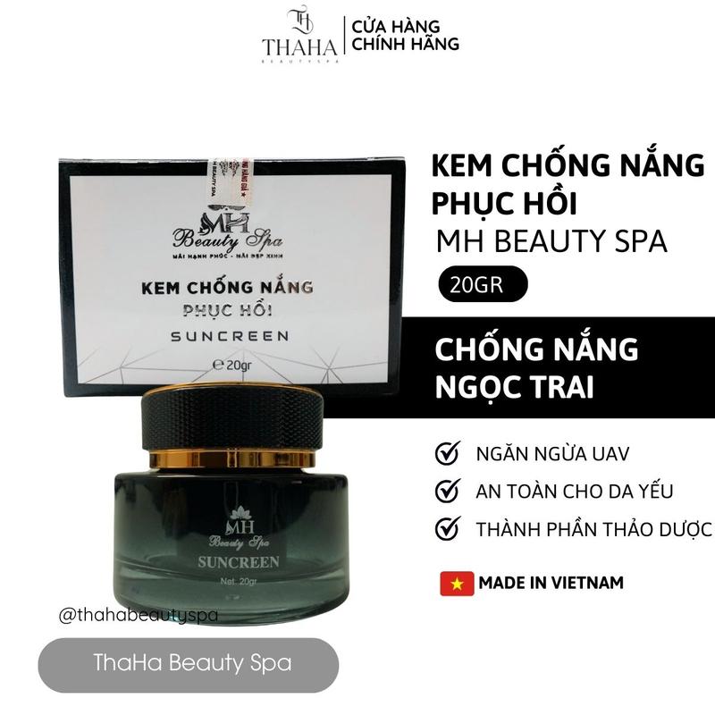  MH Beauty Spa Kem Chống Nắng Phục Hồi Da 20gr Chống Nắng Toàn Diện Với Titanium Dioxide Và Zinc Oxide Cấp Ẩm Bằng Hyaluronic Acid 