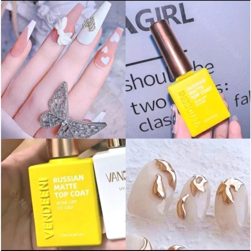 Top lì không lem Vendeeni chống lem - Gel liên kết làm nền chà tráng gương, vẽ móng, trang trí nail Sơn Gel top  lì 6