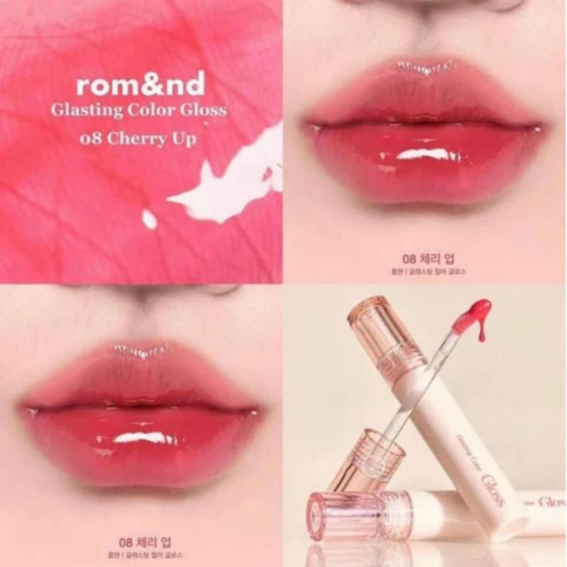 Son Romand Glasting Color Gloss 08 Đỏ Cherry thuần chay căng mọng lâu trôi Romand Glasting Color Gloss 08 Cherry Up