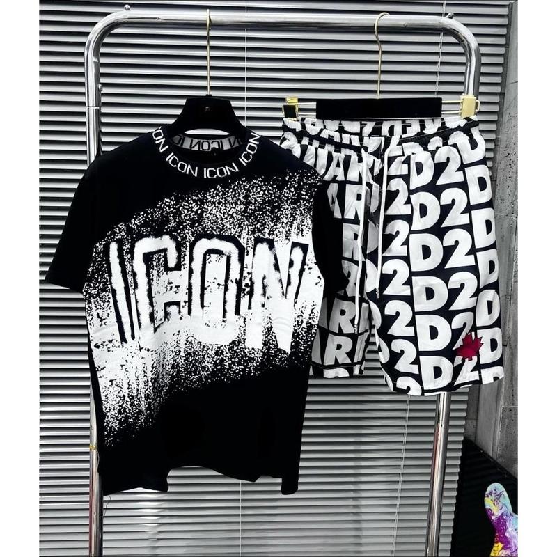 Bộ Quần Áo Nam Hè Cộc Tay In Chữ IC Loang Mẫu LT18 Chất Đẹp Phong Cách Boy Phố Local Brand - Menswear 1