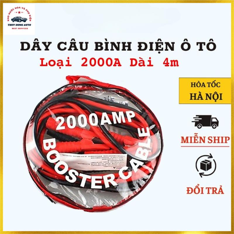  Dây Câu Bình Ắc Quy Ô Tô Lõi Đồng Siêu To Loại 2000A Dài 4m 