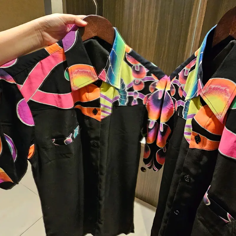 Atasan Cowok Gentle Katun Katun Pria Kerah Atasan Kombinasi Fosfor - Tunik Putri 4