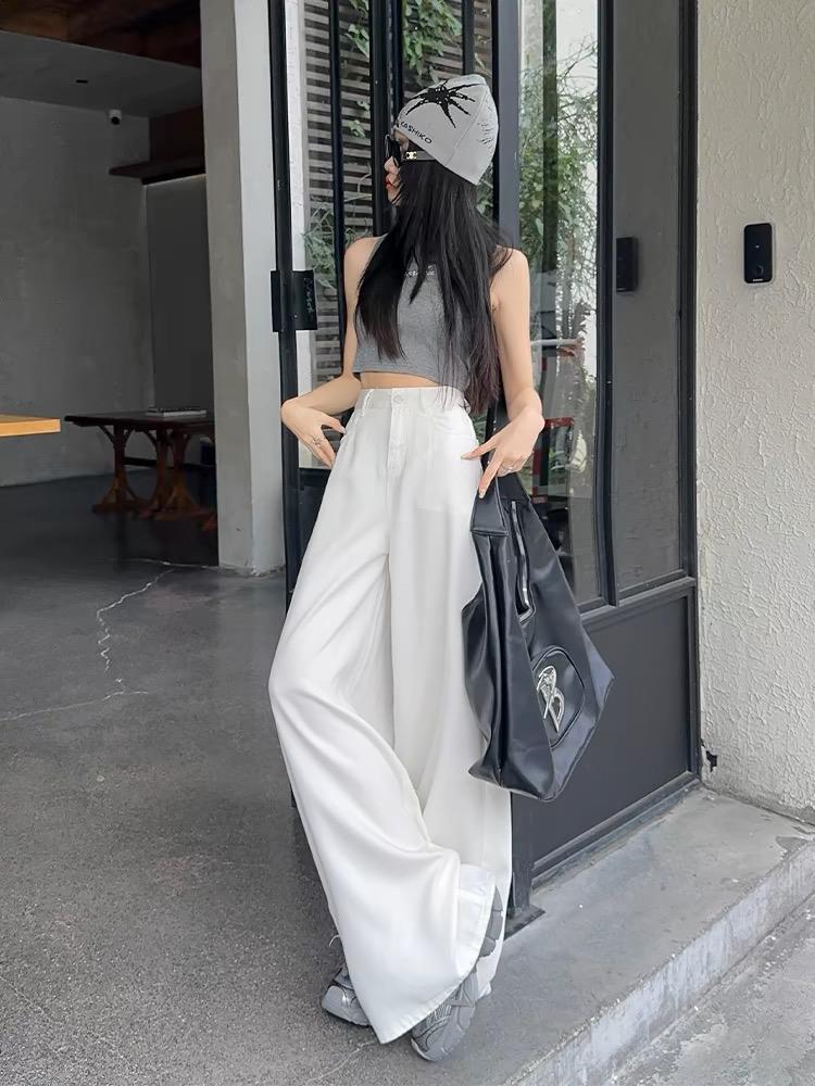 Product Introduction of กางเกงยีนส์เอวสูง ขากระบอกใหญ่ ผ้านิ่ม  สีแต่งเฟด 19