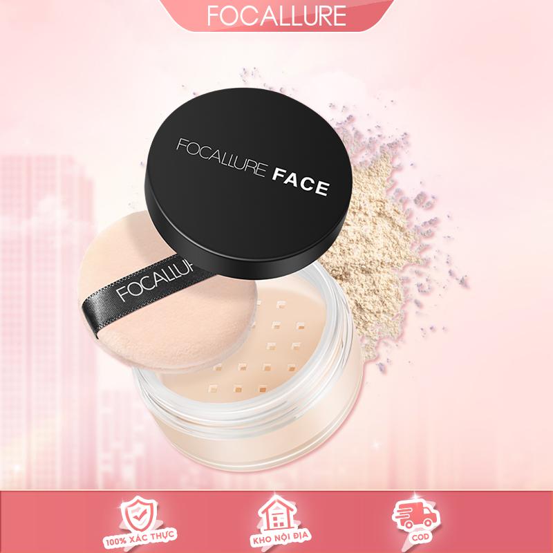FOCALLURE Phấn phủ dạng bột trang điểm kiểm soát dầu trang điểm nền với 3 màu tùy chọn 7g