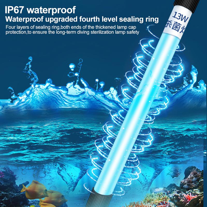 5W/7W/9W/11W/13W Aquarium UV Sterilizer Lamp Light Water Cleaner for Fish Tank Lamp Fish Pond Sterilization Lamp Ultraviolet Filter Clarifier Water Disinfection Treatment #436397 5