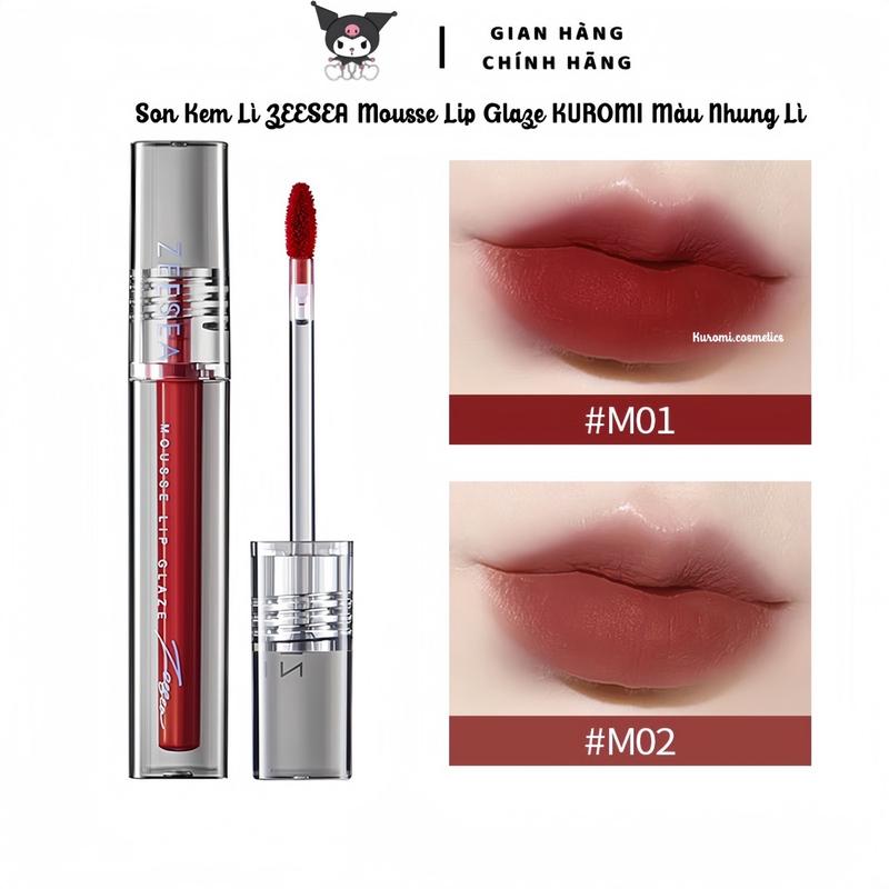 [NEW-CHÍNH HÃNG] Son Kem Lì ZEESEA Mousse Lip Glaze Màu Nhung Lì Mịn Thời Trang 1.8g KUROMI Satin