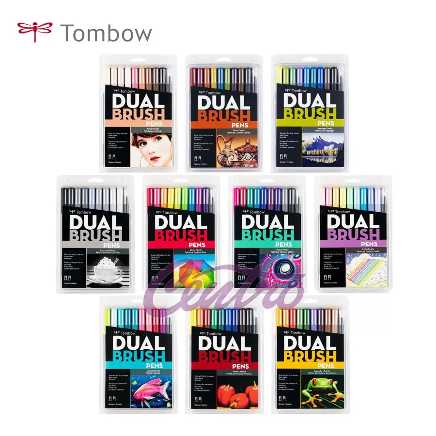 Tombow Brush Abt Dual Tip Set 10 Pastel Coloring Painting Mewarnai