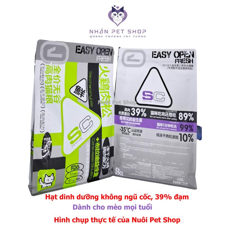 Thức ăn hạt SC Animal Nutrition S1 S2 SC1 SC2 dành cho mèo mọi tuổi, hạt không ngũ cốc SC bổ sung men vi sinh và nhiều topping - Nhàn Pet Shop