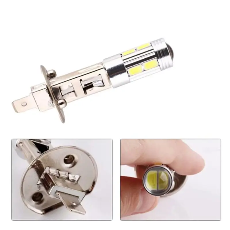 Bóng đèn LED chạy ban ngày sương mù công suất cao, 1 cái, Bóng đèn ô tô H1 / H3, 10SMD, 5630 và 5730 sáng, Tự động, # 280684 6