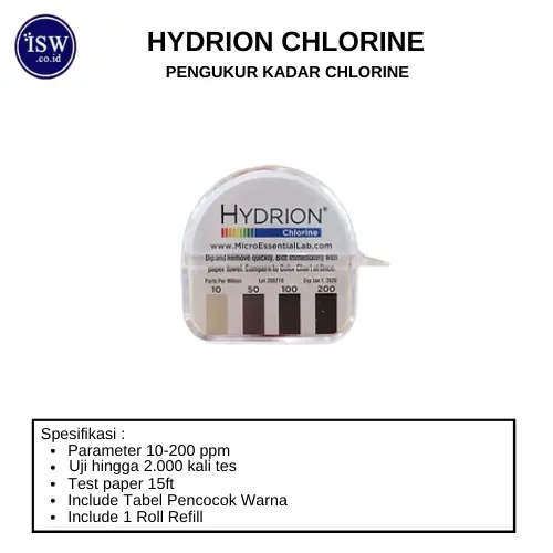 Hydrion Chlorine Paper Test Kit - Alat Ukur Kadar Klorin/ Kaporit