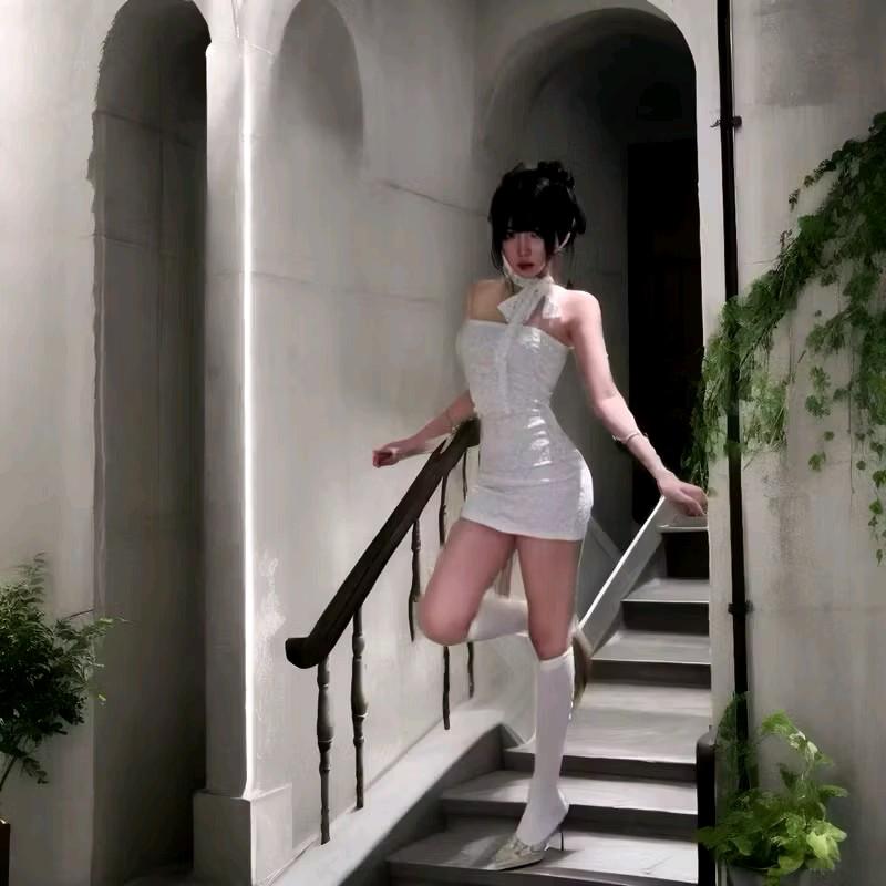 (Kèm dây) Đầm ống ren hoa nổi 2 lớp dày dặn co giãn Nữ Women Dress 1