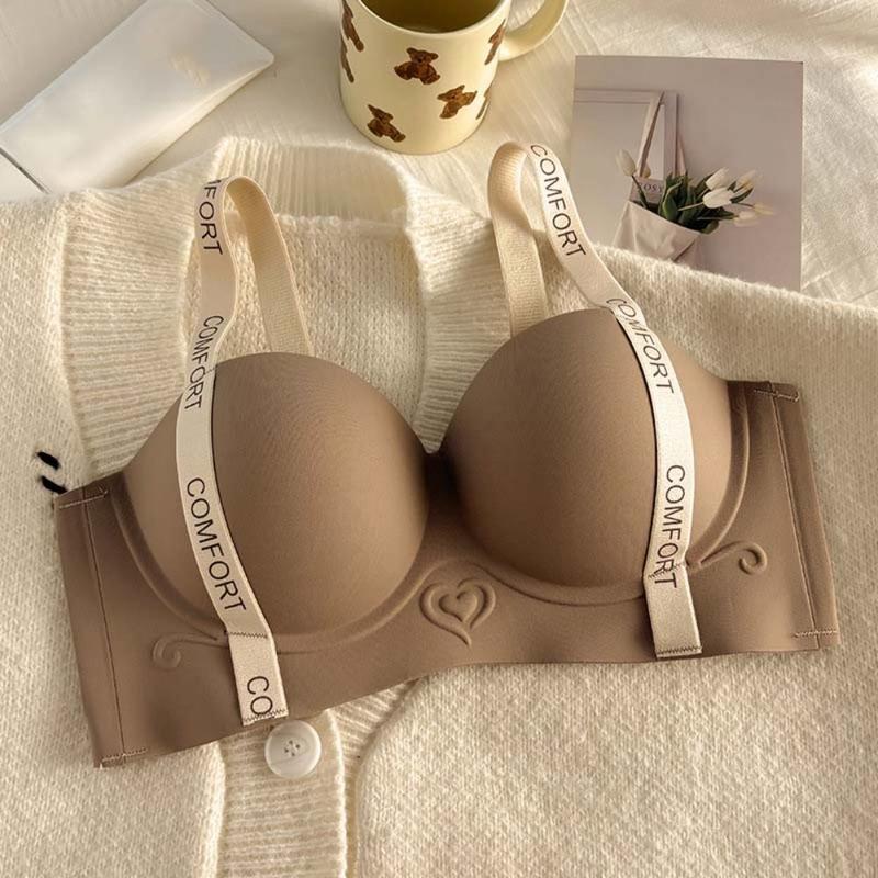 Product Introduction of Soft Letter Wireless Deep V Bra Shockproof Anti-sagging Brassiere for Women Traceless Lingerie Seamless Bras Running 17