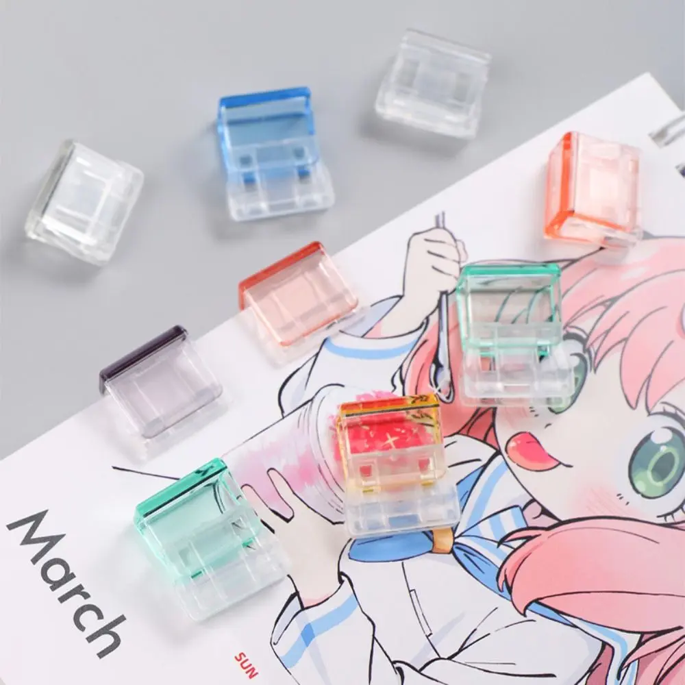 High Quality Candy Color Letter Paper Clip Multi-function Transparent Test Paper File Folder Plastic Corner Clip Student