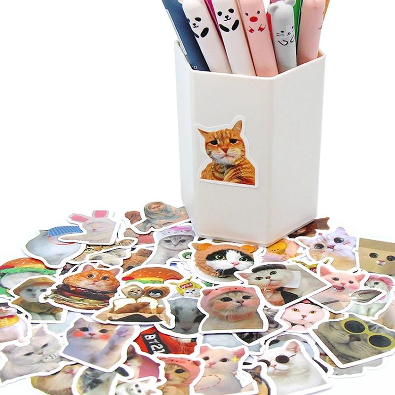 Product Introduction of 10/50/100pcs Funny Cat Stickers Cartoon Cute Decals Toy Stationery Guitar Phone Bicycle Laptop Luggage Car Graffiti Kids Sticker 9