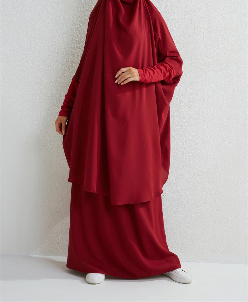 Product Introduction of Two-Piece High-Quality Large Size Clothing, Women's Clothing, Clothing Apparel, Solid Color Long Sleeve Skirt Long Robe 15