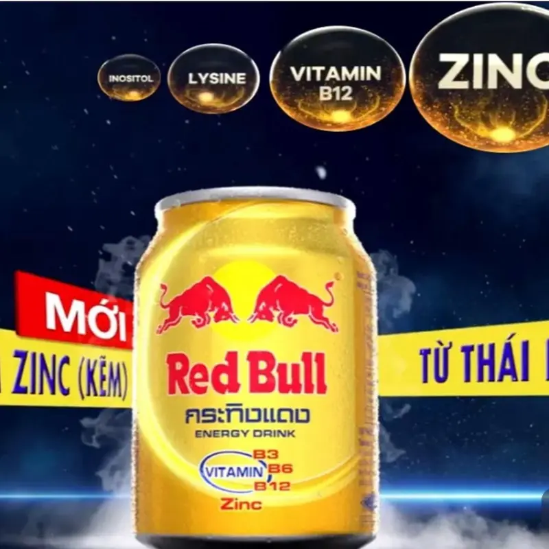 Thùng 24 lon nước tăng lực Redbull Thái kẽm và vitamin 250ml 0