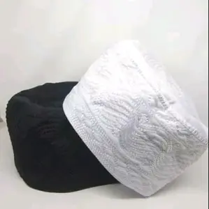 Peci kopiah haji madinah putih & hitam terbaru Songkok Muslim Polos Dewasa & anak Motif peci songkok kopiah jaring Nyaman Bordir