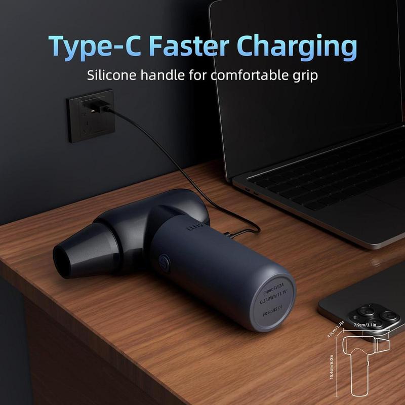 USB Rechargeable Electric Air Duster, 3-speed Wind Speed Up To 180000RPM Electric Air Blower, Adjustable Cordless Blower for Home & Car 2