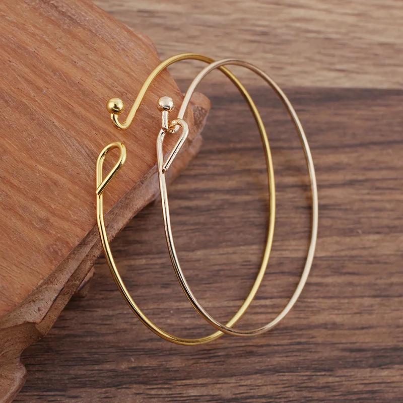 Product Introduction of Accessories Simple and Versatile Solid Color Silver  Plated Handmade Material Copper Iron Open Bracelet Women's Fashionable Accessories 4