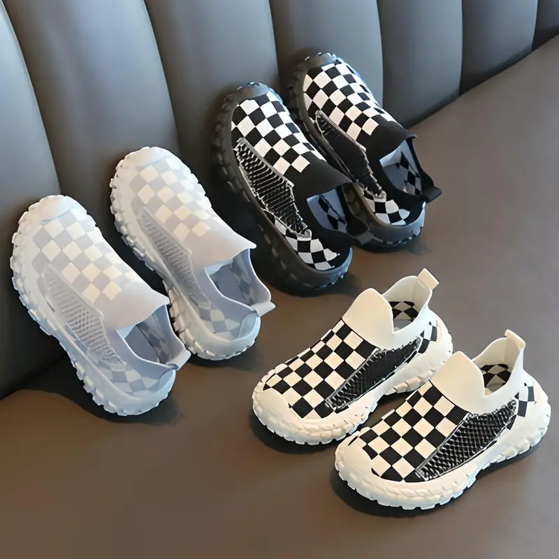 Sepatu Slip on Sneakers Anak / Sepatu Anak motif kotak-kotak/ Sepatu Jalan-Jalan Anak Laki-Laki Type ZY93 Kaki Fashion 4