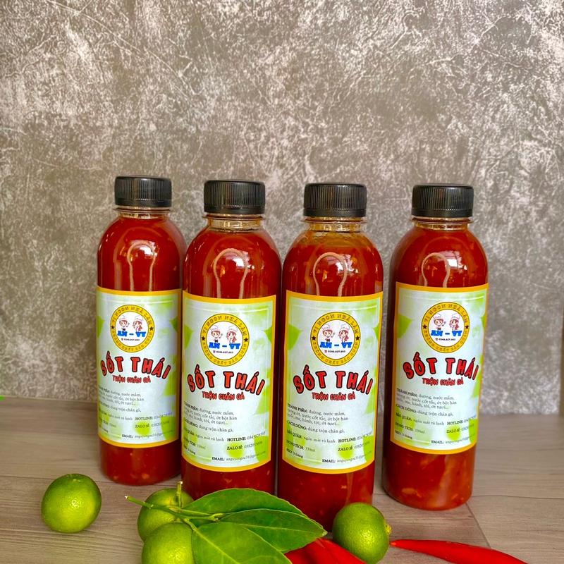 COMBO 4 chai sốt thái trộn chân gà an vy 330ml Nước Sốt Gia Vị Chua cay