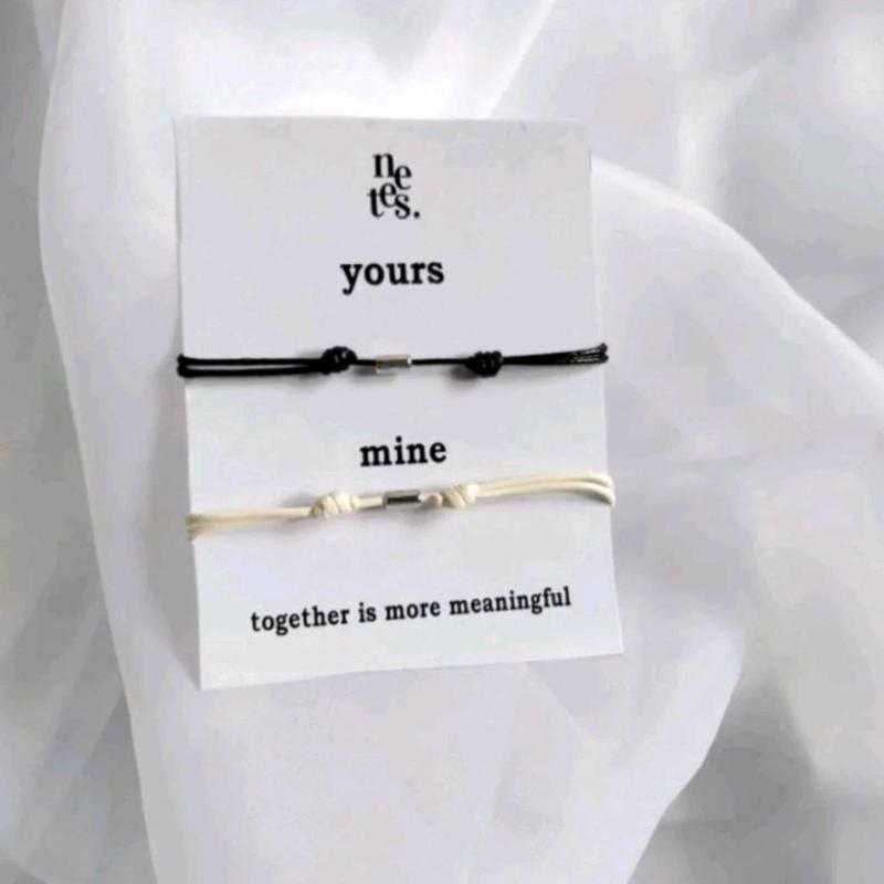 Termuraaahhh Sepasang gelang Tabung minimalis Mine Yours//Gelang Couple anti Air Simpel Dan Elegan//Gelang tangan couple//Gelang pertemanan//Gelang tali 2