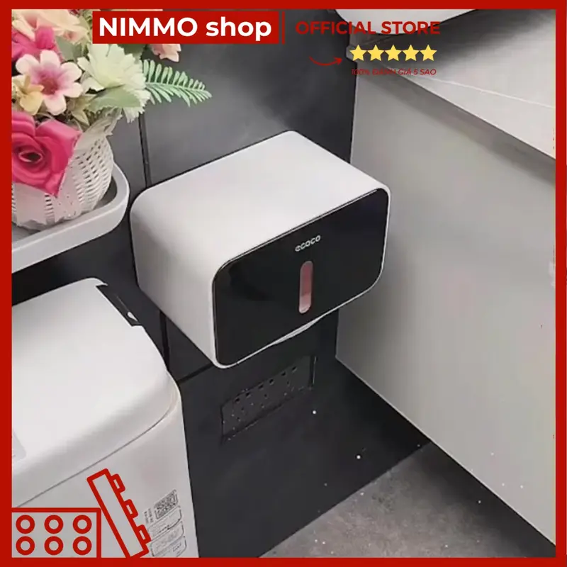 Hộp Đựng Giấy Vệ Sinh Chữ Nhật Dán Tường Cao Cấp Chống Nước, Tiện Lợi Nimmo Shop Nhà Tắm, Toilet 2