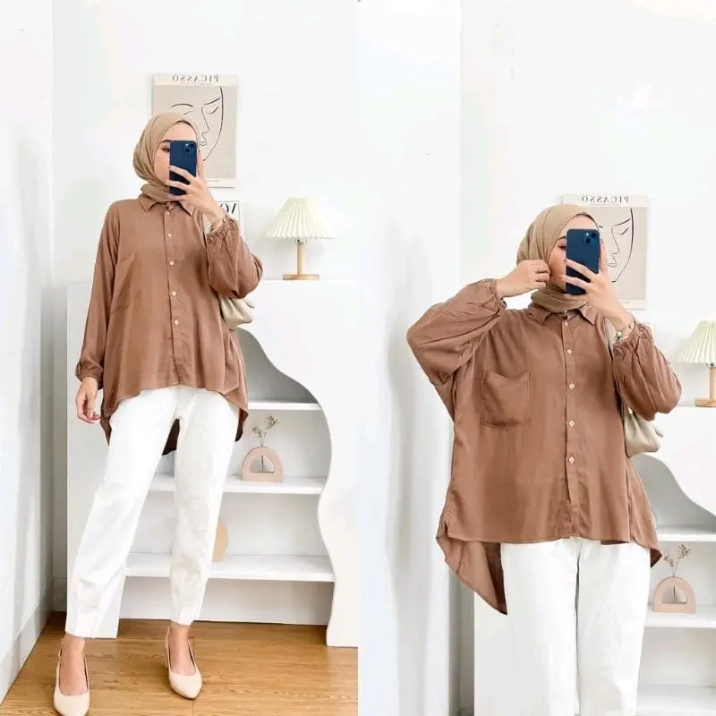 HANNA SHIRT - KEMEJA RAYON OVERSIZE Crew Neck 3
