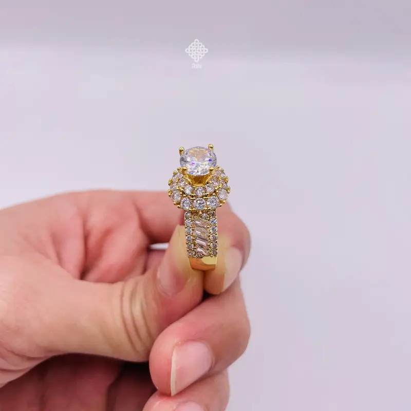 Nhẫn titan không phai không rỉ sét màu vàng hoặc trắng mã 18, Nhẫn titan nữ bền màu, trangsucmoiluatuoi.RIn 4
