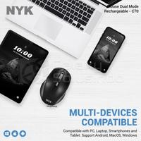 Gambar NYK C70 Silent Click Bluetooth Wireless Rechargeable Mouse dari GASOL MALANG Kota Malang 3 Tokopedia